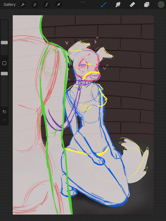Puppy girl with scene bg&amp;shading (950,- kr)